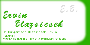 ervin blazsicsek business card